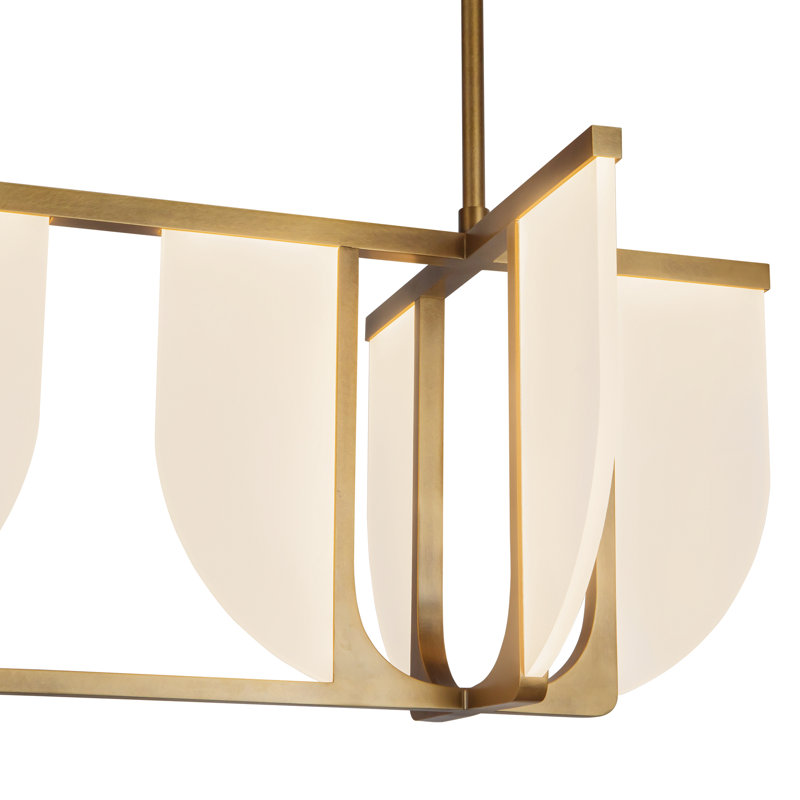 Anders 59-in Black dimmable LED Linear Pendant, Antique Brass