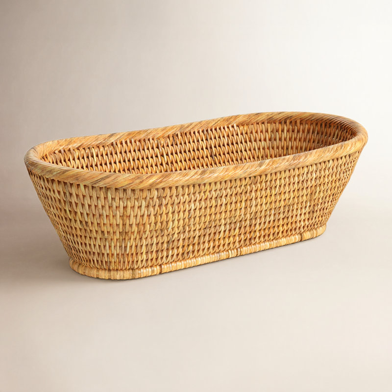 Panier à pain ovale en rotin Sampson, Brun miel
