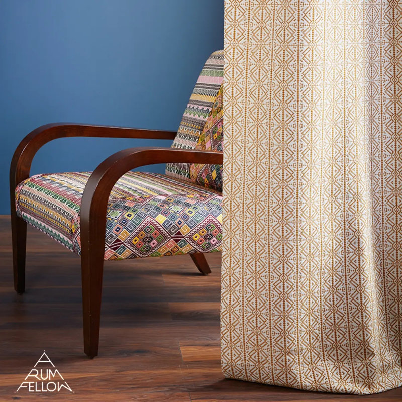 Schumacher x A Rum Fellow Poxte Hand Woven Fabric, Mostaza