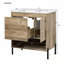 Meuble-lavabo moderne en bois avec tiroir coulissant et tablette ouverte