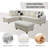Elsiana 3 Piece Faux Leather Modular Living Room Set, Leather Couch Set-701566410-701566412
