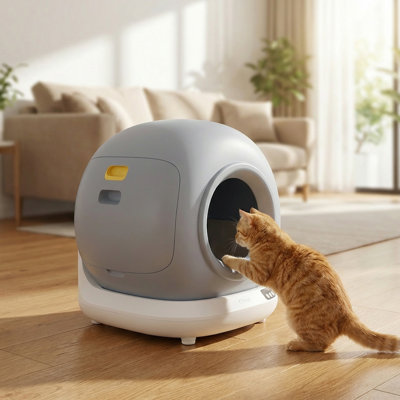 Self-cleaning Cat Litter Box With App Control & Safety Sensors – Semi-enclosed Automatic Cat Toilet For 3.5-15lb Cats, Works With Any Litter, Smart Health Monitoring