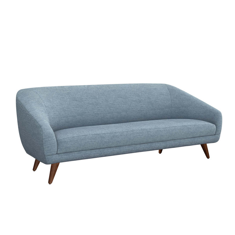Profile Upholstered 97'' Sofa, Surf Polyester Twill, Walnut