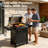 MBY 4-Burner Propane Gas Grill Griddle with Hood and Extendable Side Shelves