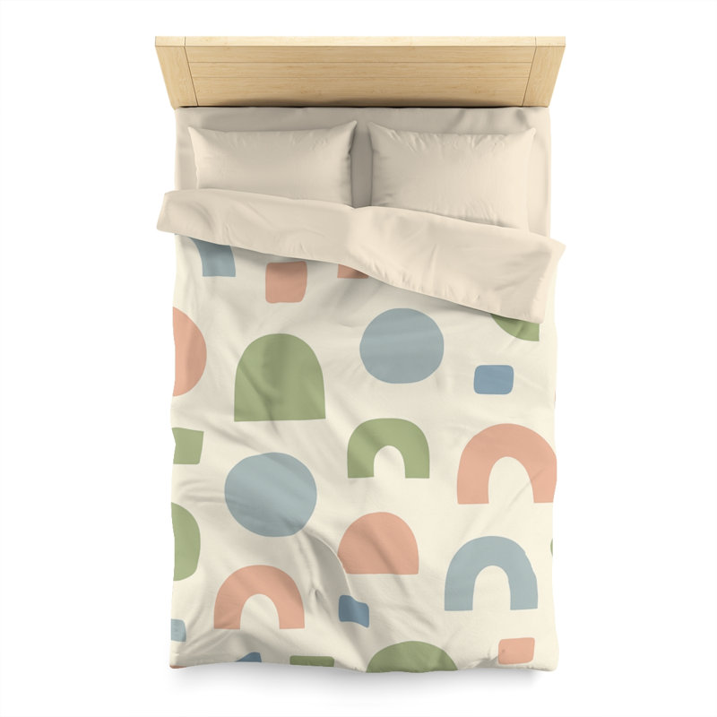 Microfiber Duvet Cover Boho Style, Design 81, Twin Duvet Cover, Cream