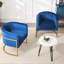 Élégante chaise rembourrée en velours bleu pour le salon, chambre à coucher contemporaine de bureau, - Glamour