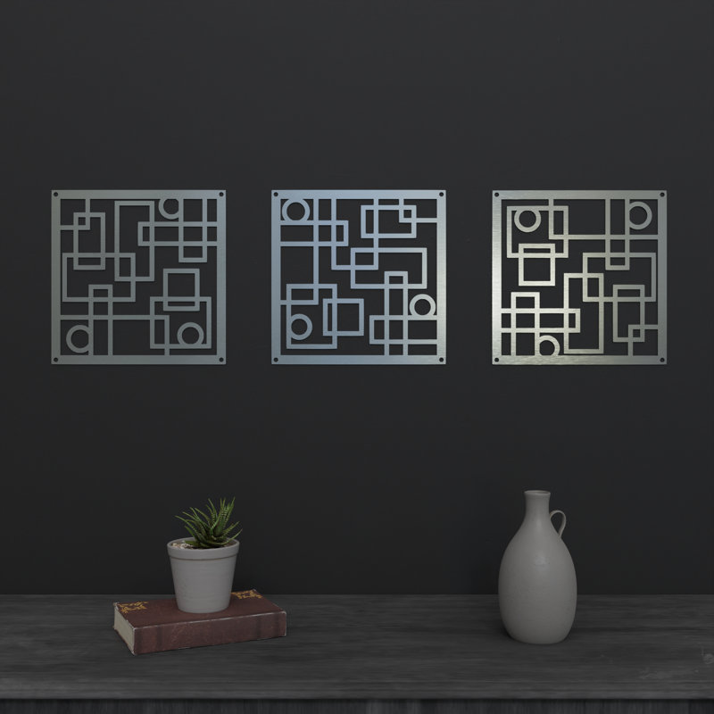 Modern Abstract Wall Decor on Metal