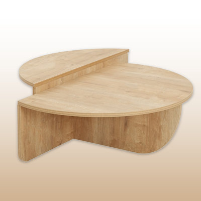 Modern Round Coffee Table With Raised Counter