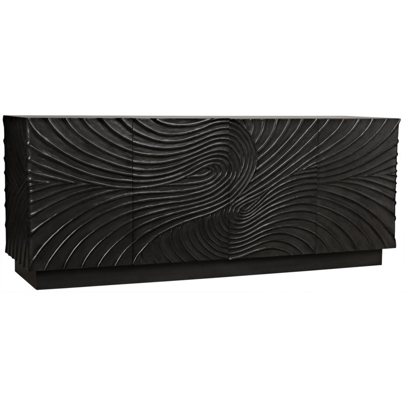 Cavalier 80'' Solid Wood Sideboard, Black