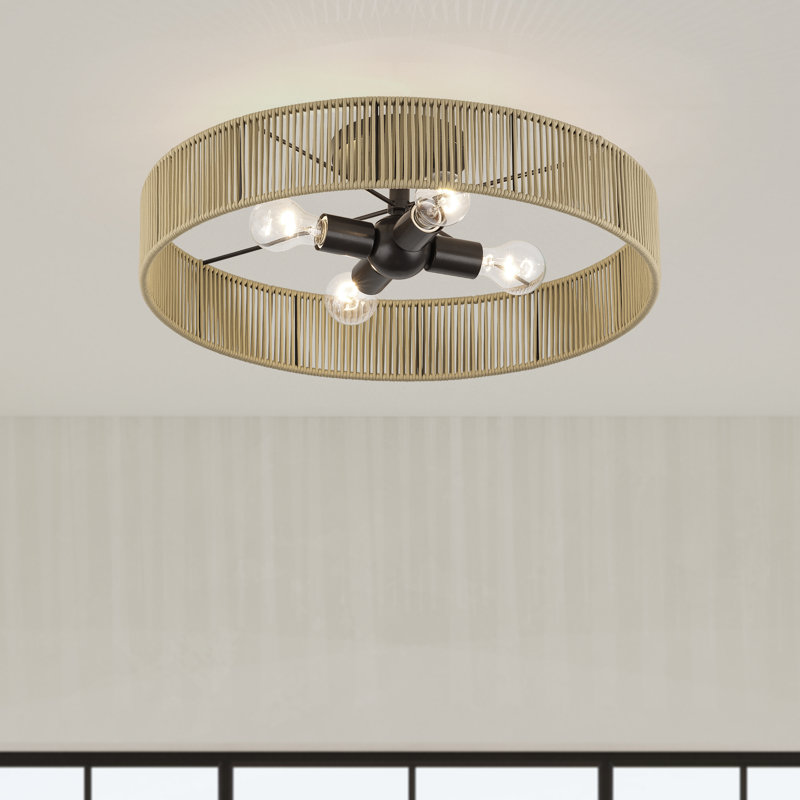 4 Light English Bronze Extra Large Semi-flush