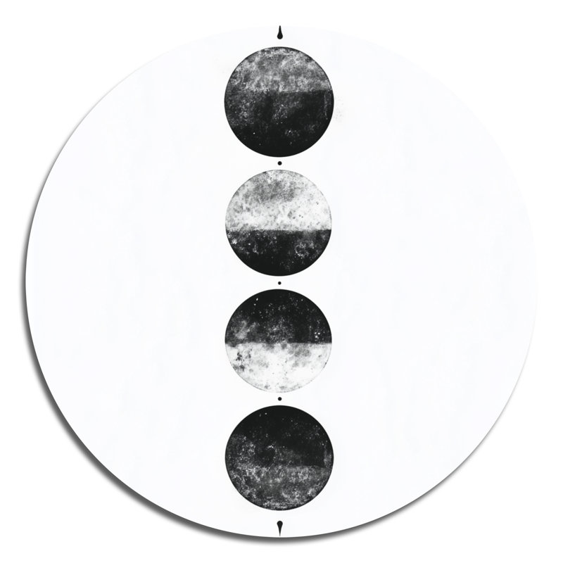 Moon Moon Simplicity - Décoration murale ronde fantaisie en métal, L 36 po x H 36 po