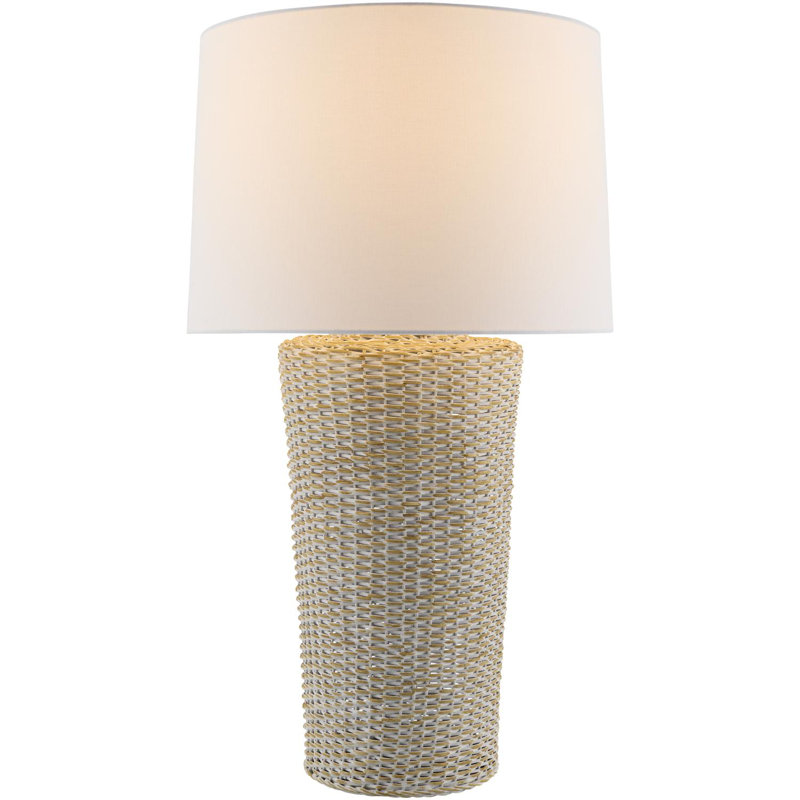 Dalasha Table Lamp, White/Brown