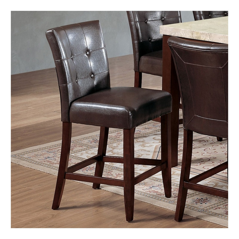 Chaise d'intérieur, ensemble de 2 chaises à hauteur de comptoir, chaise rembourrée capitonnée