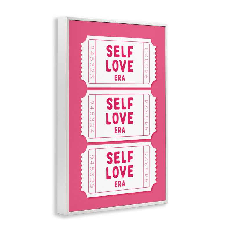Giclée encadrée de billets «Self Love Era» par Designed, H 18 po x l 12 po, Estampe numérique encadrée blanc bord de mer