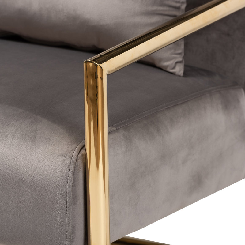 Velvet Armchair, Grey
