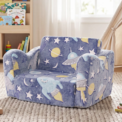 Kids Couch, 2-in-1 Soft Toddler Couch Fold Out, Convertible Sofa To Lounger, Kids Furniture