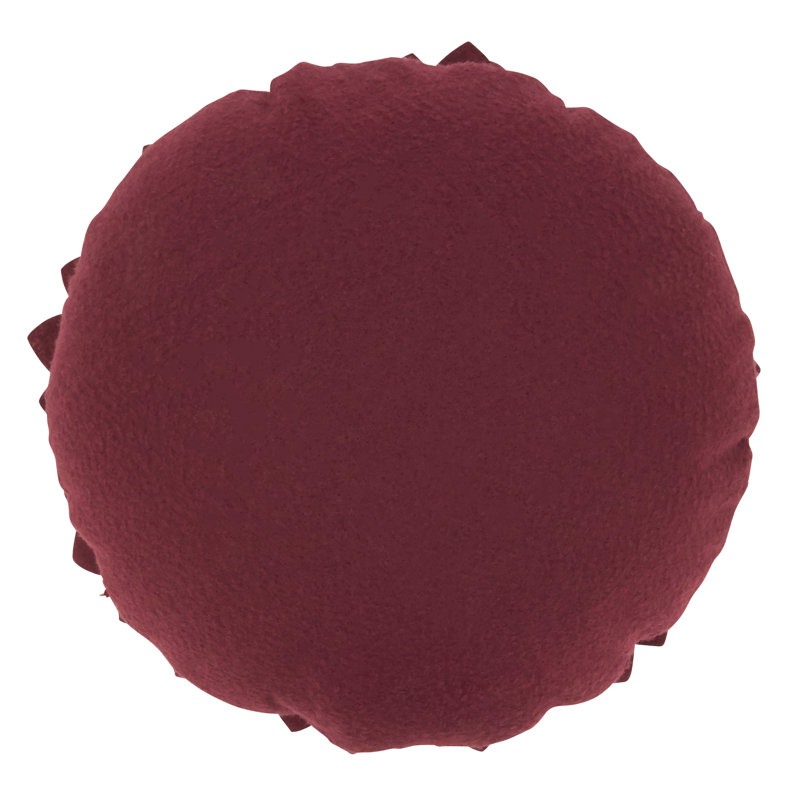 Fleur De Jardin Collection Ruffled Throw Pillow, 13" x 13", Wine