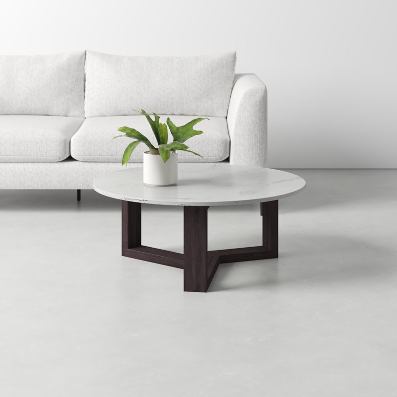 Hollins Marble Top Coffee Table, Charcoal