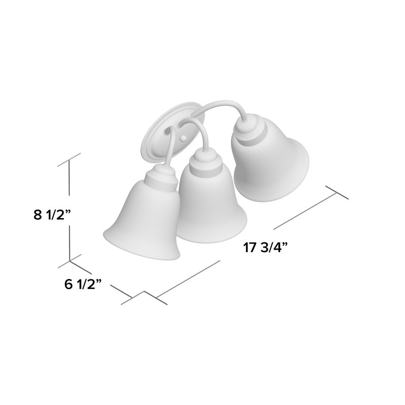 Éclairage de salle de bain à intensité variable 3 lumières Johnsonburg, Nickel satiné