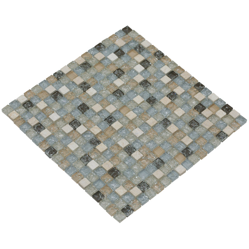 Carreau de mosaïque pour mur et plancher en grès naturel, Gris / Brun clair