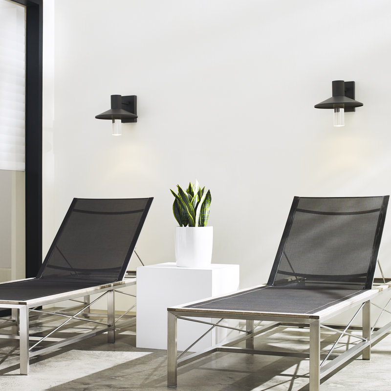 Ash LED Outdoor Armed Sconce, Charcoal, 10" H x 10.5" W x 12.5" D
