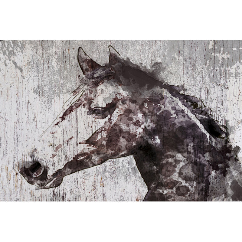 « acier dust cheval », reproduction d’art sur toile tendue, H 24 po x l 36 po x P 1,5 po