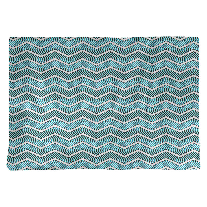 Récapitulatif de coton 18 po à chevrons ondulés Stephenie, Bleu sarcelle, Polyester