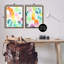 «Neon Colorful Abstract Shapes», ensemble de 2 toiles flottantes encadrées par June Erica Vess-332970082-332970081