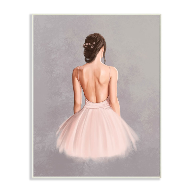 « ballerine fille, peinture gris rose », art textuel, Plaque murale, H 15 po x l 10 po