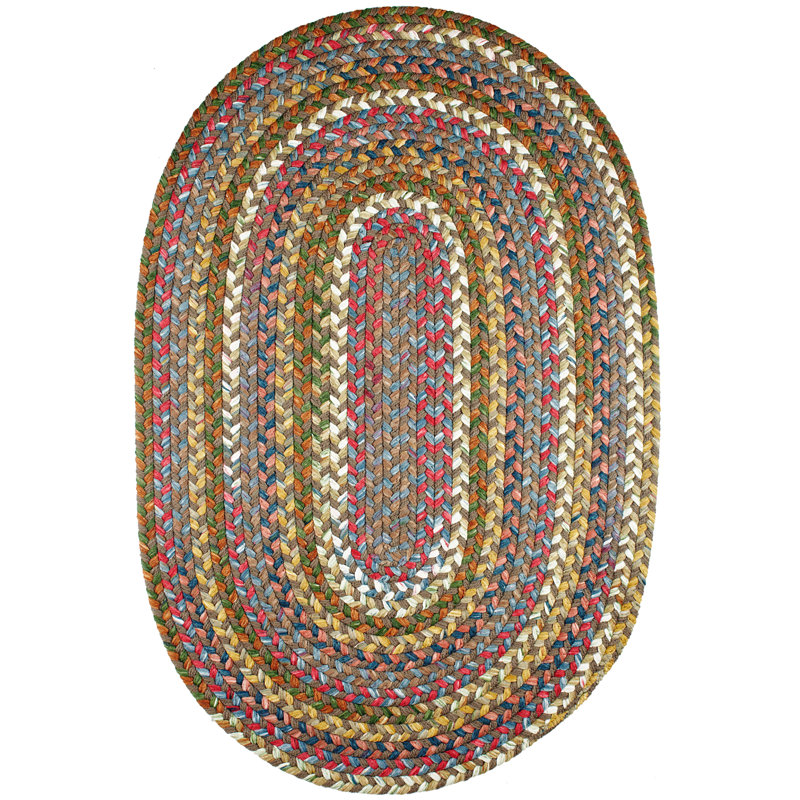 Tapis intérieur / extérieur bronze fait à la main Orval, Ovale 5 pi x 8 pi