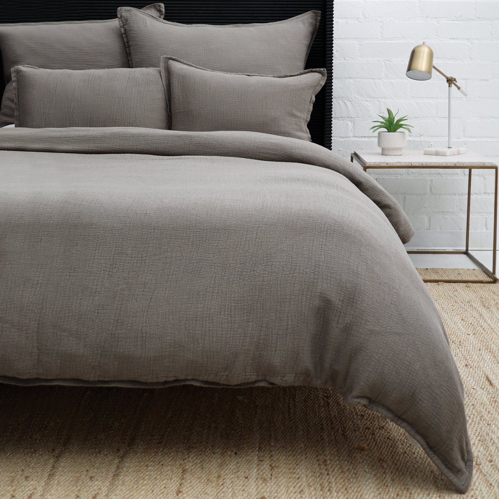 Waverly Cotton Duvet Cover Set, King Duvet Cover + 2 King Shams, Pebble
