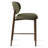 25.5” Modern Chenille Counter Stools With Barrel Back And Wood-Look Metal Legs, Set Of 4-1671185246