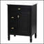 Meuble-lavabo autoportant de 24 po avec lavabo, bois massif et panneau de fibres à densité moyenne, tiroir rabattable, deux tiroirs standard, tablette réglable, finition noire