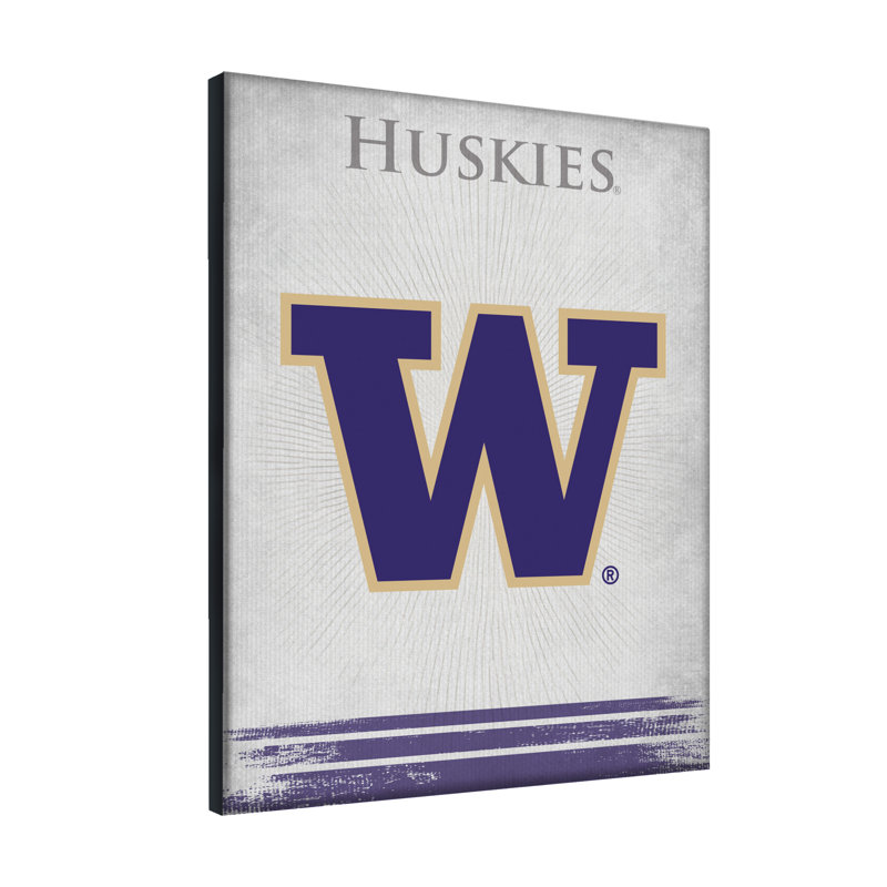Impression sur toile tendue NCAA, H 15 po x l 20 po x P 1 po, Huskies de Washington
