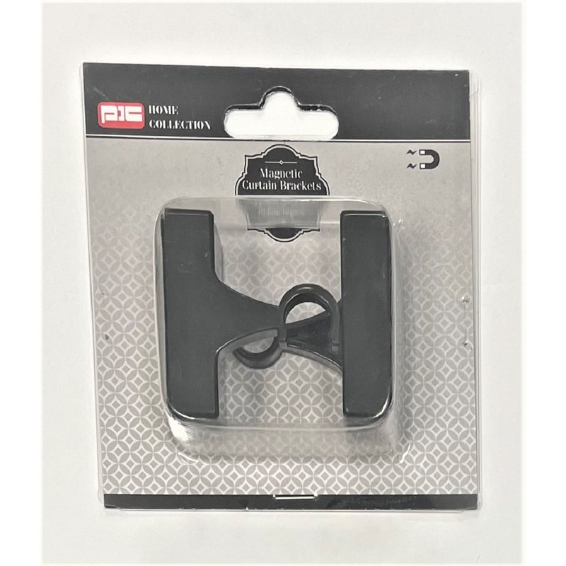 Supports de rideaux magnétiques - noir / 2 pièces, Noir