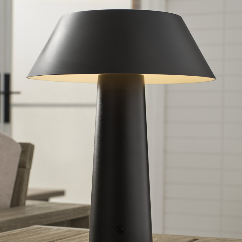 Sean Lavin Sesa 1-Light Accent Rechargeable Table Lamp in Matte White with Matte White shade, Black