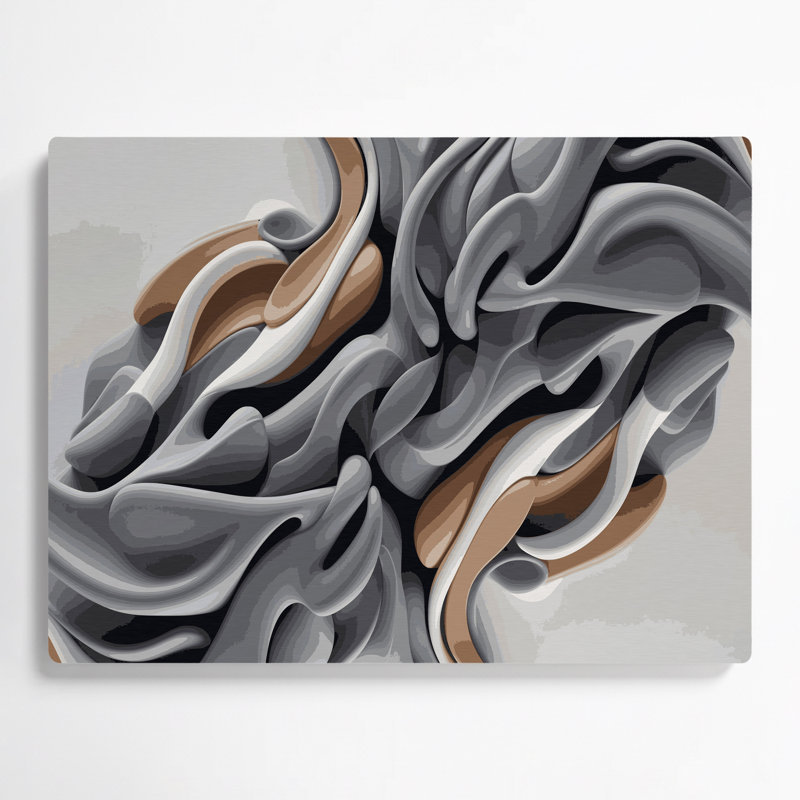 Biomorphic Abstraction 25, art mural gris en métal, H 20 po x l 30 po