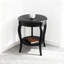 Round End Table With Lower Shelf For Living Room, Bedroom, Or Office, Solid Wood Construction, 18 Inch Wide Accent Table