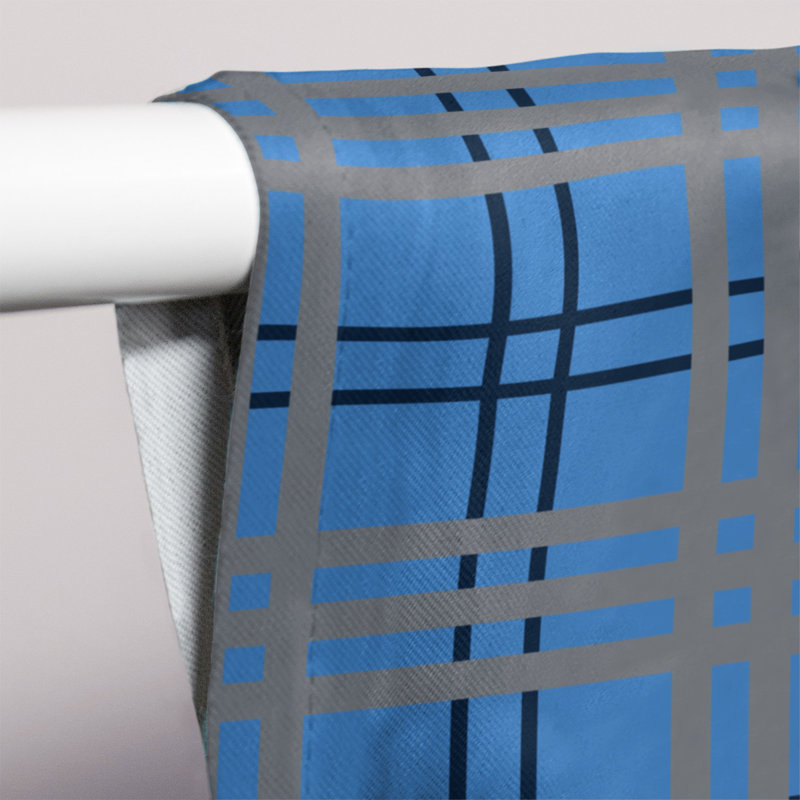 Room Darkening Curtain Single Panel, Blue/Gray/Black