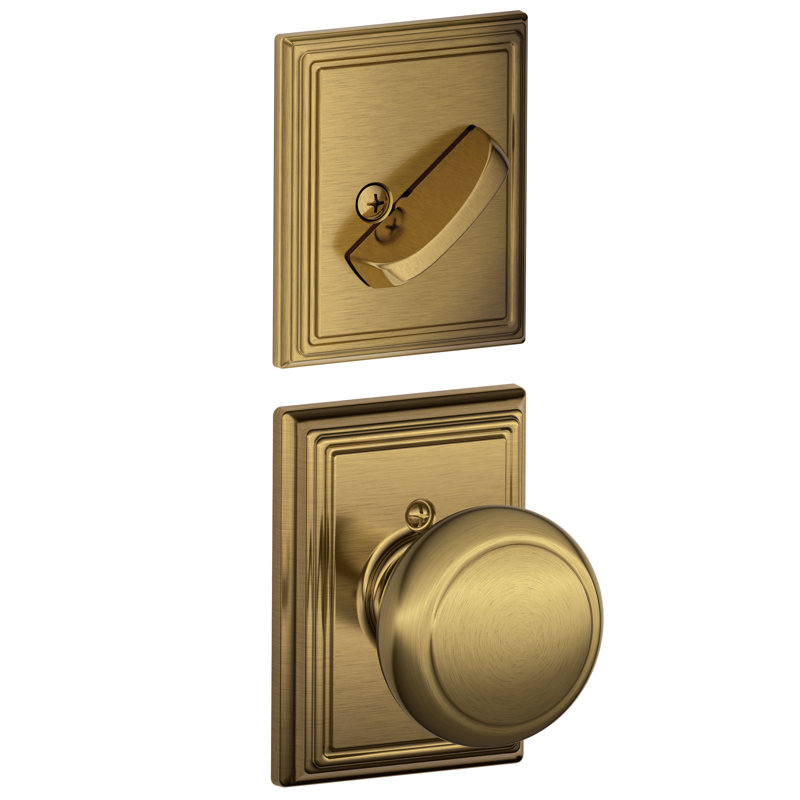 Andover Interior Knob Set, Antique Brass