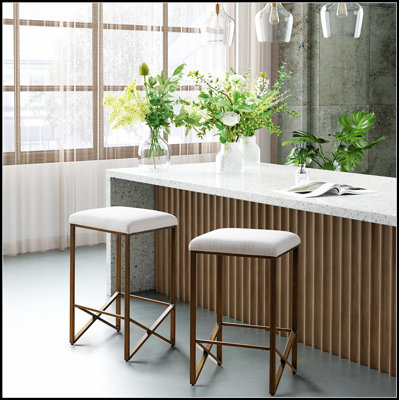 Backless Upholstered Counter Stool 26H, Space-Saving Design for Modern Kitchens and Bars, Comfortable and Stylish Seating Solution.