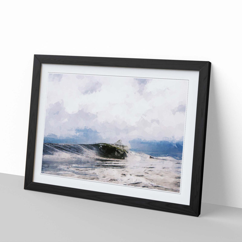 Surfing in New York in Abstract - Framed Print, Black Framed, 48cm H x 65cm W x 2cm D