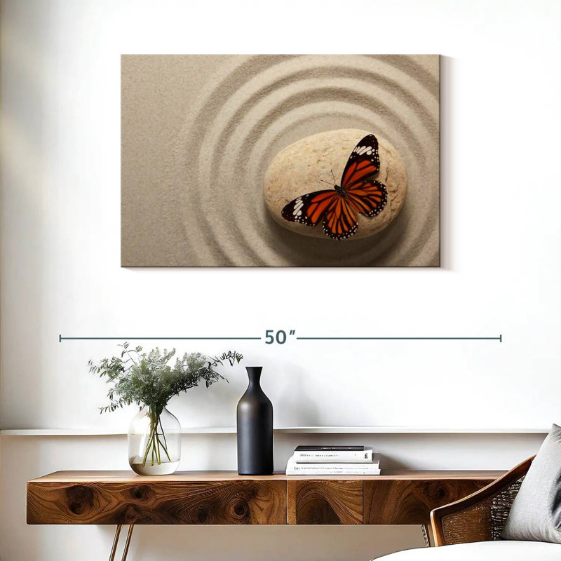 Brampt Zen Orange Butterfly, 24" H x 36" W