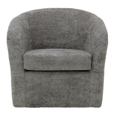 Anrea 30.5" W Polyester Swivel Barrel Chair