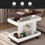 Table de bout réglable avec roulettes, table d'appoint moderne multifonctionnelle avec plateau relevable, plateau tournant à 360 ° et espace de rangement pour le salon, petit espace-1069131671