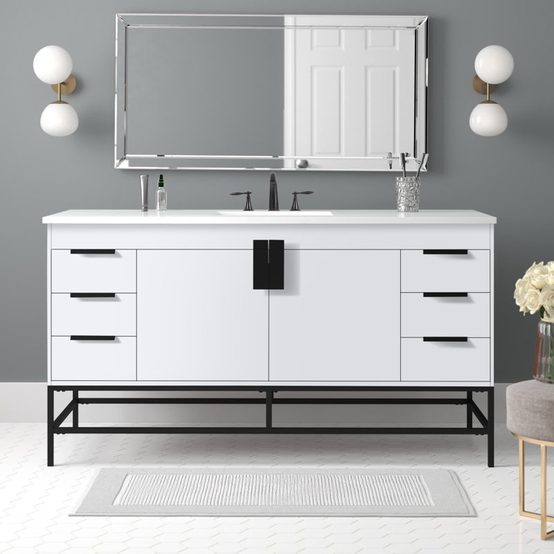 Ensemble de meuble-lavabo simple 60 po Eugene, Blanc