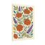 Motif floral de plantes et de fleurs avec des fleurs orange et mauves-122843676