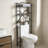 65" Over The Toilet Storage Shelf, Metal Freestanding Over The Toilet Storage With Three Wooden Shelves