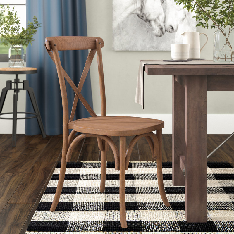 Aalilah 18'' H Solid Wood Folding Stacking Side Chair, PRL Fruitwood