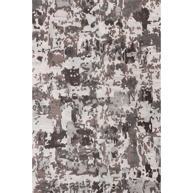 Hand Woven Wool Abstract Area Rug, Rectangle 5'9" x 8'10"